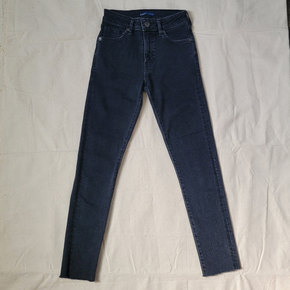 Levi's Made & Crafted 721 High Rise Skinny Jeans Black Japanese Denim Size 25